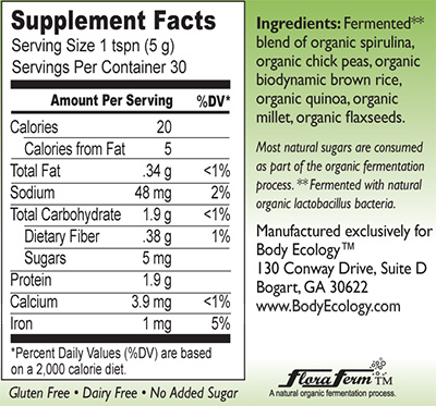 Super Spirulina Plus Supplement Facts