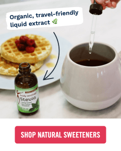 tea with Stevia bottle with shop natural sweetener text